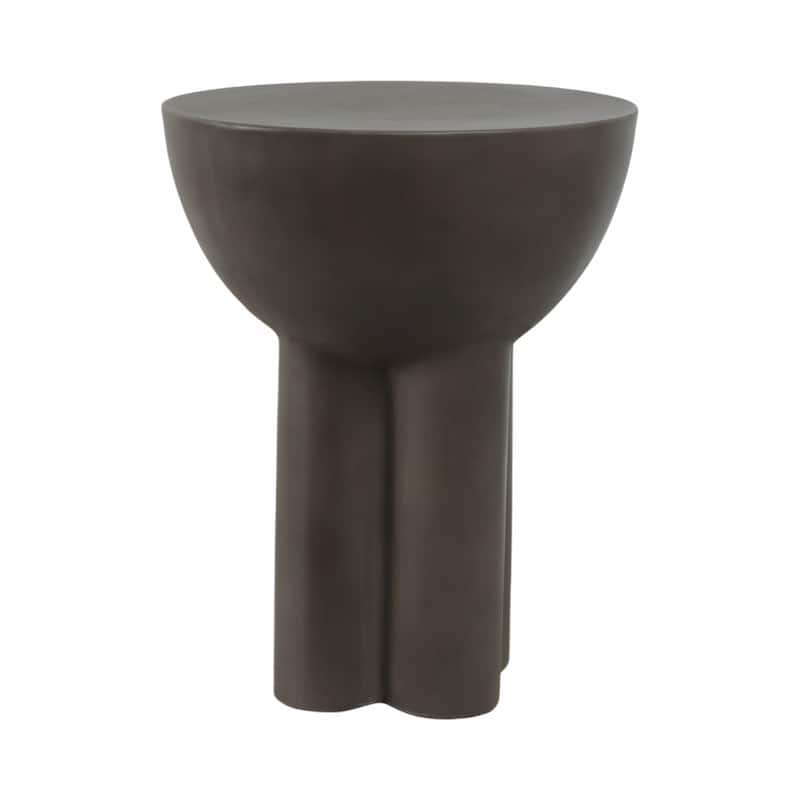 Pottery Cement Accent Table Modern Sculptural Design - 18" Gray - 14" x 14" x 18"
