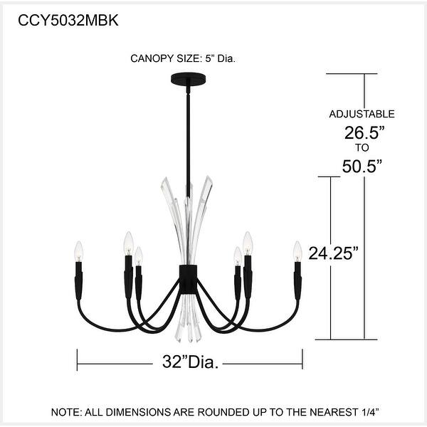 Cecily 6-Light Matte Black Chandelier