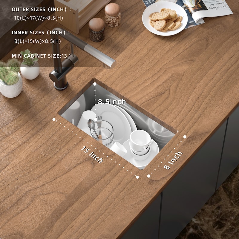 Undermount Single Bowl Stainless Steel Kitchen Sink 16 gauge-ALL SIZE