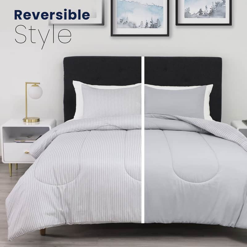 Martex Mf Reversible Comforter Pinstripe Comforter Set