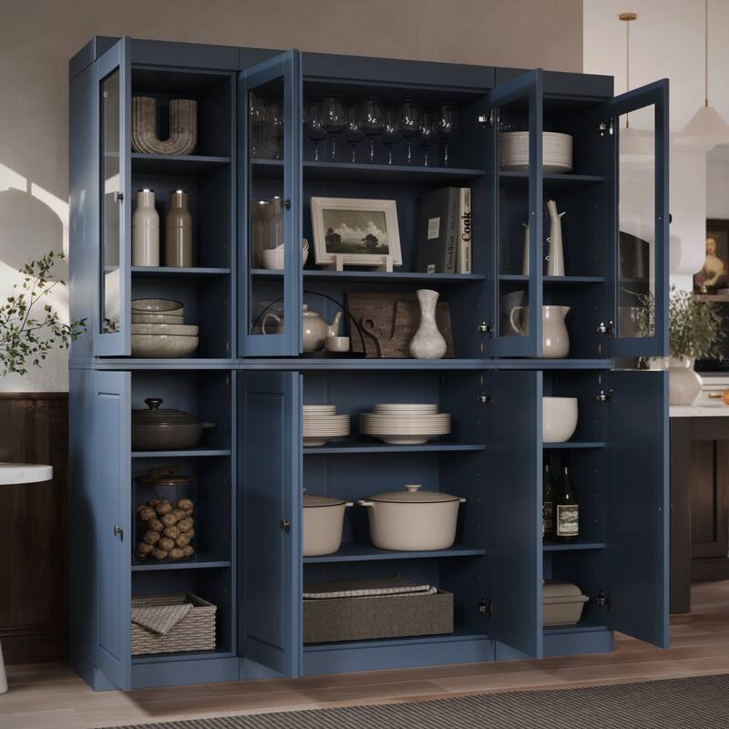 Palace Imports 100% Solid Wood 65" Kitchen China Pantry Cabinet - 65" x 71.5"