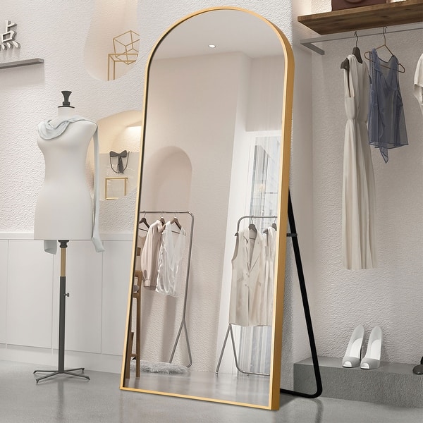 Dovelina Arched Full Length Floor Wall Mirror Standing Mirror Bed