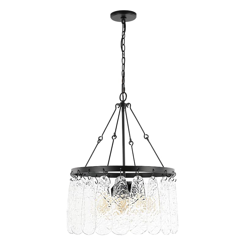 SAFAVIEH Lighting Lilie 6-Light 25-inch Chandelier - 24 In. W x 24 In. D x 34-93 In. H - Black/Clear