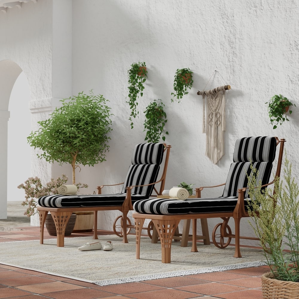 72" x 22" Outdoor Chaise Lounge Cushion with Ties and Loop - 72'' L x 22'' W x 3.5'' H