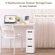 preview thumbnail 5 of 16, Javlergo White Stripe Narrow Storage Cabinet 3/4/5-Layer Rolling Bathroom Organizer with Drawers Wheels for Bathroom Living Room