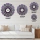preview thumbnail 4 of 7, Designart 'Purple Fractal Pattern with Circles' Oversized Modern Wall CLock