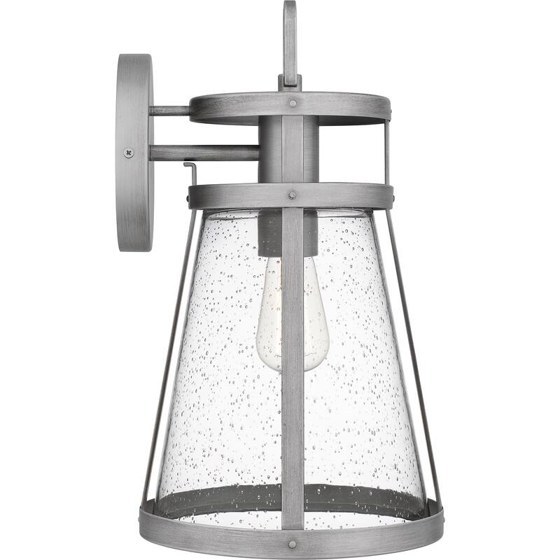 Barber 1-Light Antique Brushed Aluminum Outdoor Wall Lantern