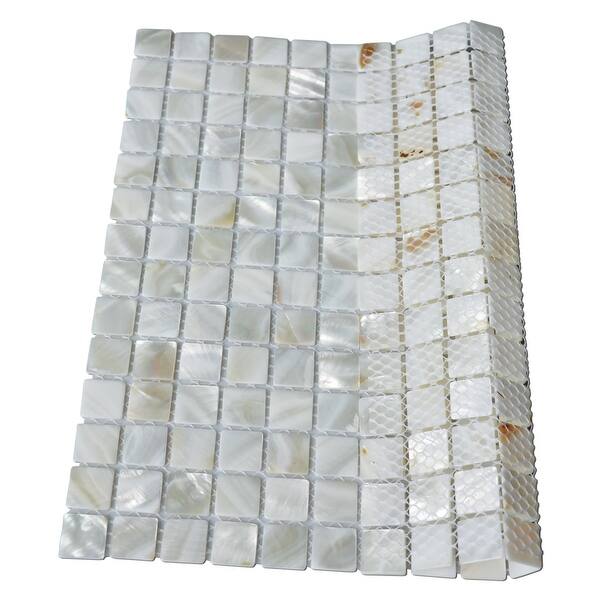 Art3d White Square with Seams 12 in. x 12 in. Mother of Peral Tile (10-Pack) Art3d White Square with Seams 12 in. x 12 in. Mother of Peral Tile (10-Pack)