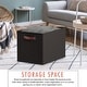 preview thumbnail 37 of 64, Foldable Collapsible Storage Box Bins Linen Fabric Shelf Basket Cube Organizer with Leather Handles - Set of 6