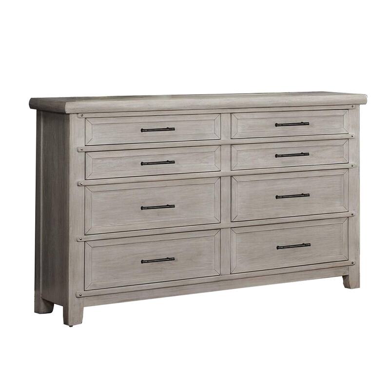 Dresser with Elegant Pull Handles, Antique White
