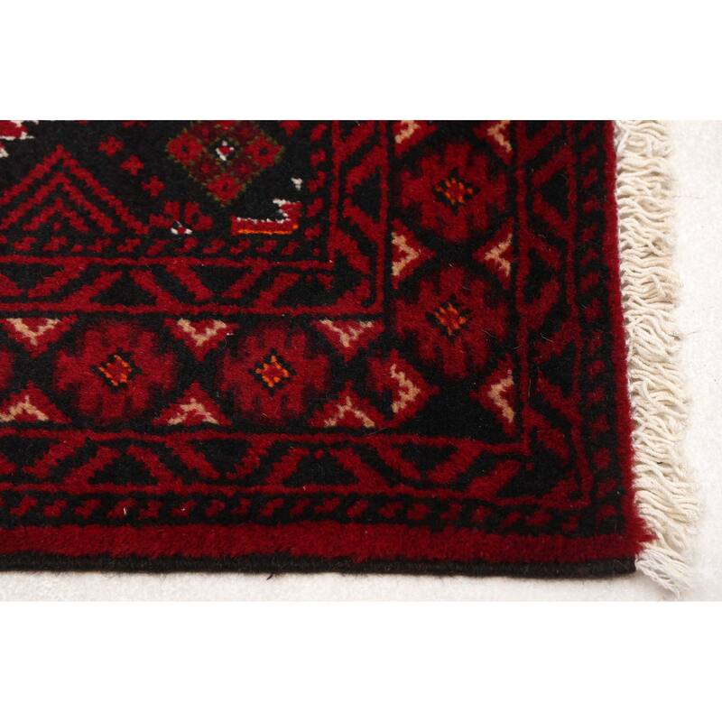 ECARPETGALLERY Hand-knotted Teimani Black, Red Wool Rug - 3'5 x 6'3