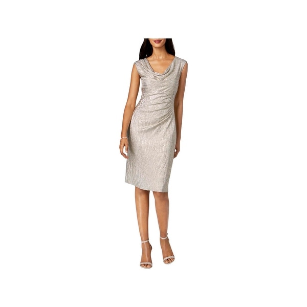 Connected Apparel Womens Cocktail Dress Metallic Sleeveless