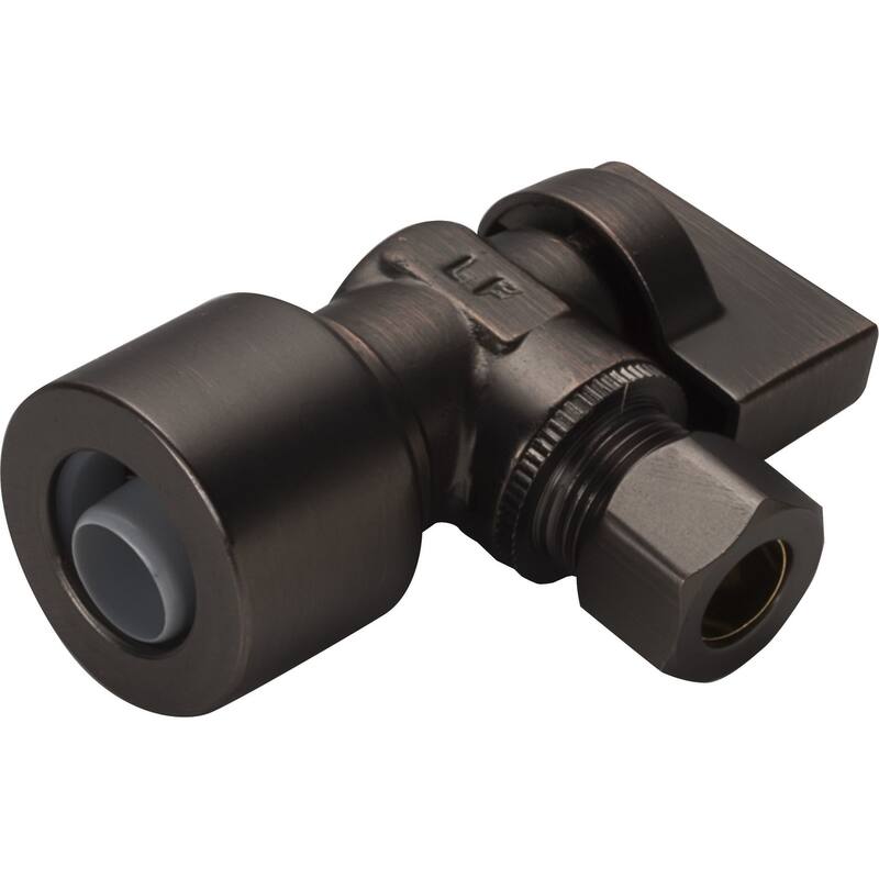 PROFLO 5/8" Push x 3/8" OD Angle Stop Quarter 1/4" Turn - Oil Rubbed Bronze