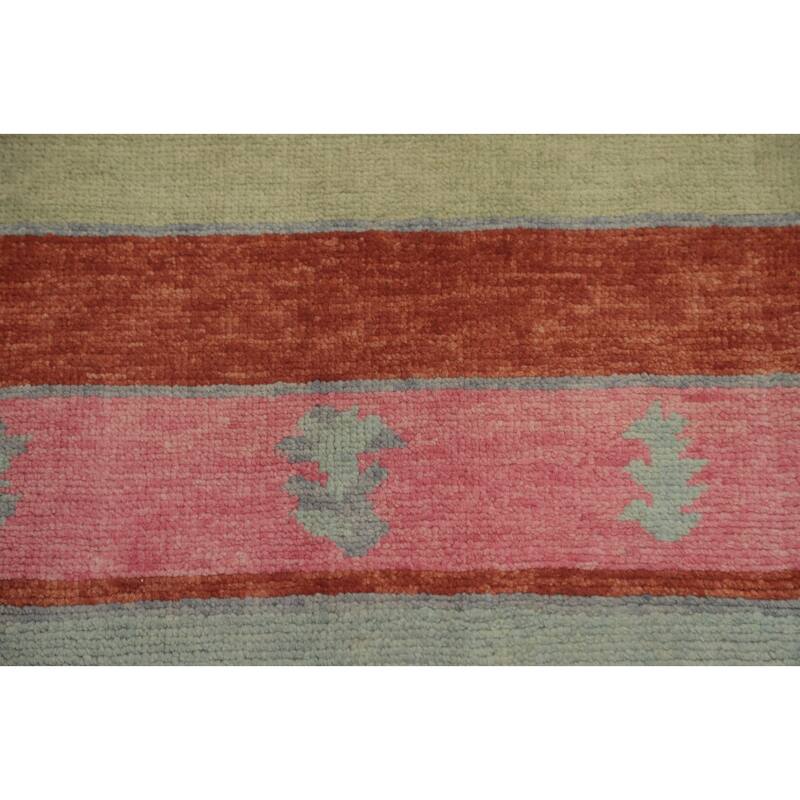 Geometric Gabbeh Vegetable Dye Area Rug Handmade Wool Carpet - 9' 0'' X 6' 2''