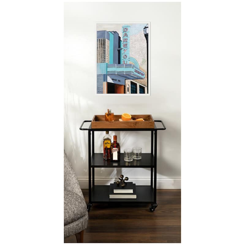 Kate and Laurel Double Dog by Krista V. Allenstein Framed Canvas Wall Art Print