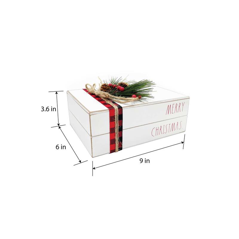 Rae Dunn CHRISTMAS Themed Decorative Stacked Books