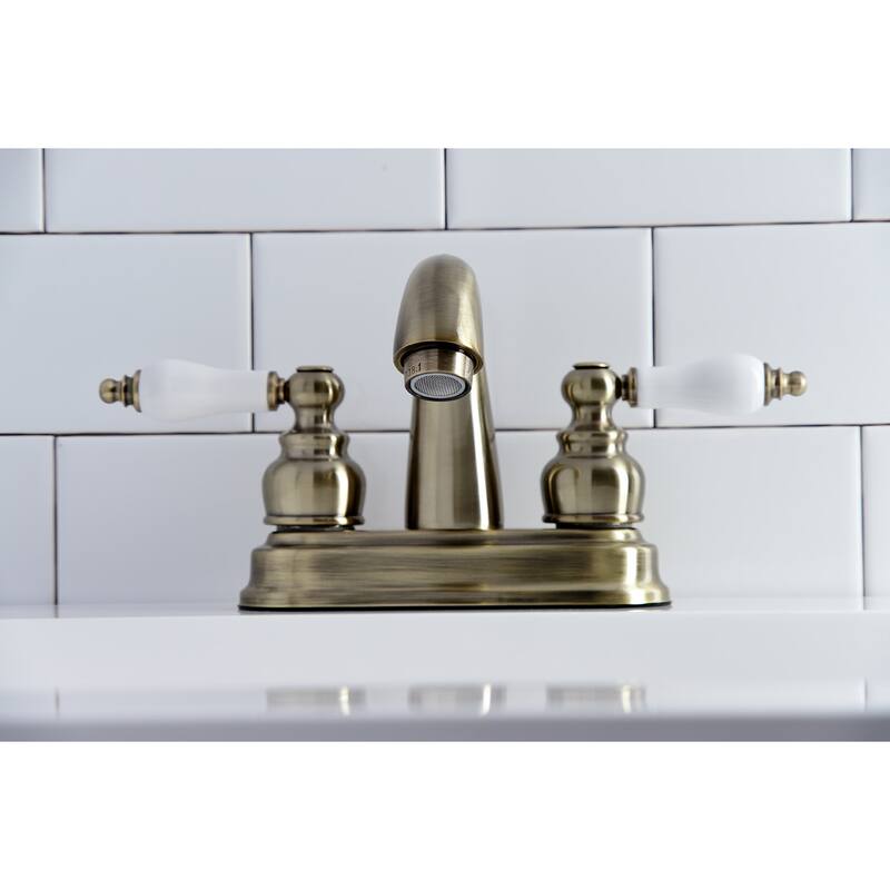 Restoration Two-Handle 3-Hole Deck Mount 4 in. Centerset Bathroom Faucet