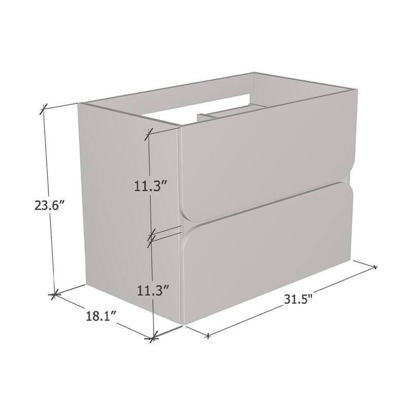 Azurro 2S 80 Floating Bathroom Vanity (32" Width)