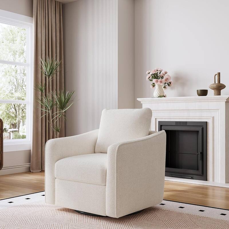 360° Swivel Upholstered Accent Sofa Chair for Living Room, Bedroom, Office, Nursery - Beige