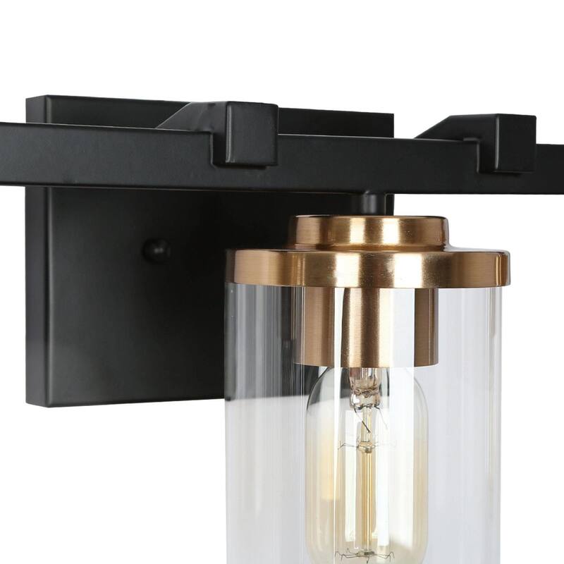Black Gold 3-Light Modern Bathroom Vanity Lights Linear Wall Lighting ...