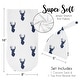 preview thumbnail 5 of 4, Woodland Deer Collection Boy Baby Cocoon and Beanie Hat Sleep Sack - 2pc Set - Navy Blue and White Forest Animal Stag Antler