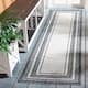 SAFAVIEH Courtyard Vickie Indoor/ Outdoor Waterproof Patio Backyard Rug - 10' Runner - Ivory/Black