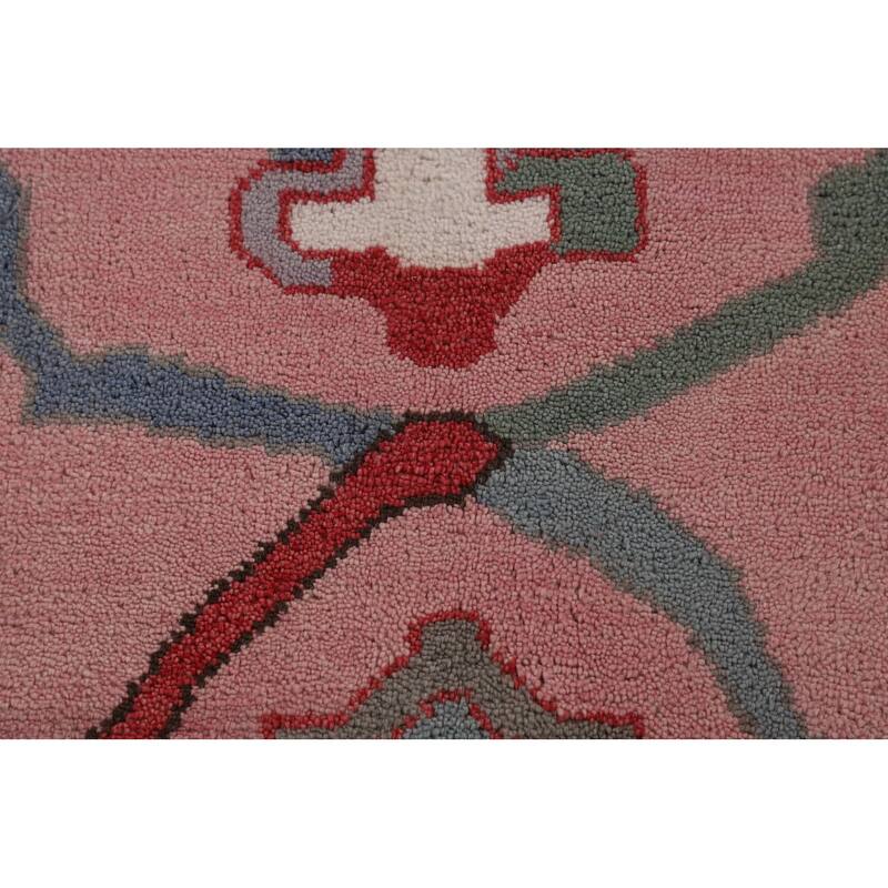 Pink Oushak Indian Area Rug Handmade Wool Carpet - 9'0"x 11'10"