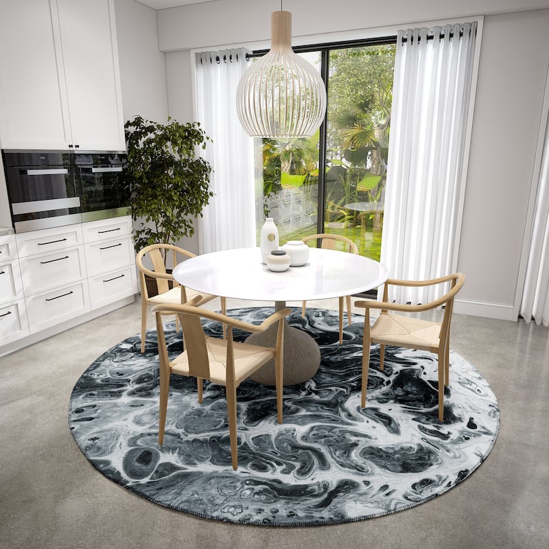 Indoor/ Outdoor Addison Karina Abstract Washable Area Rug - 8' x 8' - Taboo