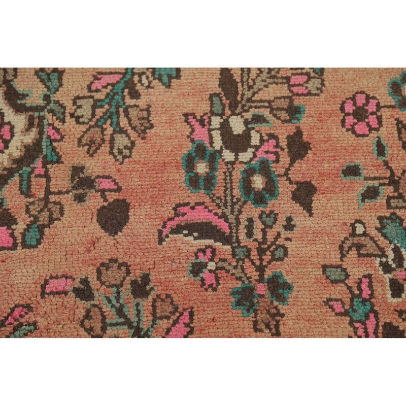 Floral Medallion Hamedan Persian Area Rug Handmade Wool Carpet - 6'8"x 9'8"