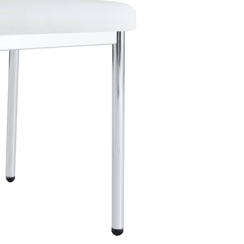 Set of 4 Vertical Stripe Design Dining Chair with Metal Leg Armless Chair Accent Chair Armless Chair for Dining Room