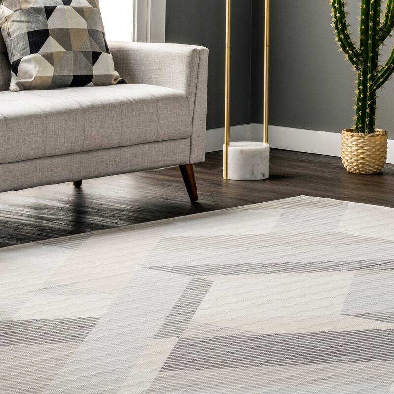 Nuloom Alesha SpinClean Modern Striped Machine Washable Area Rug
