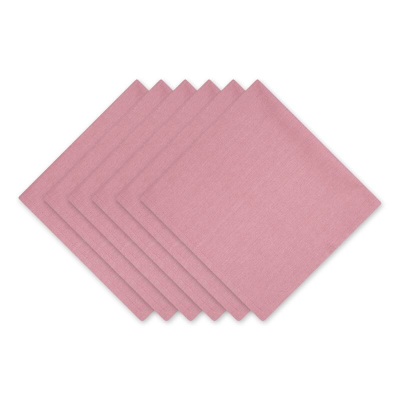 DII Solid Cotton Napkin Set/6 - Rose