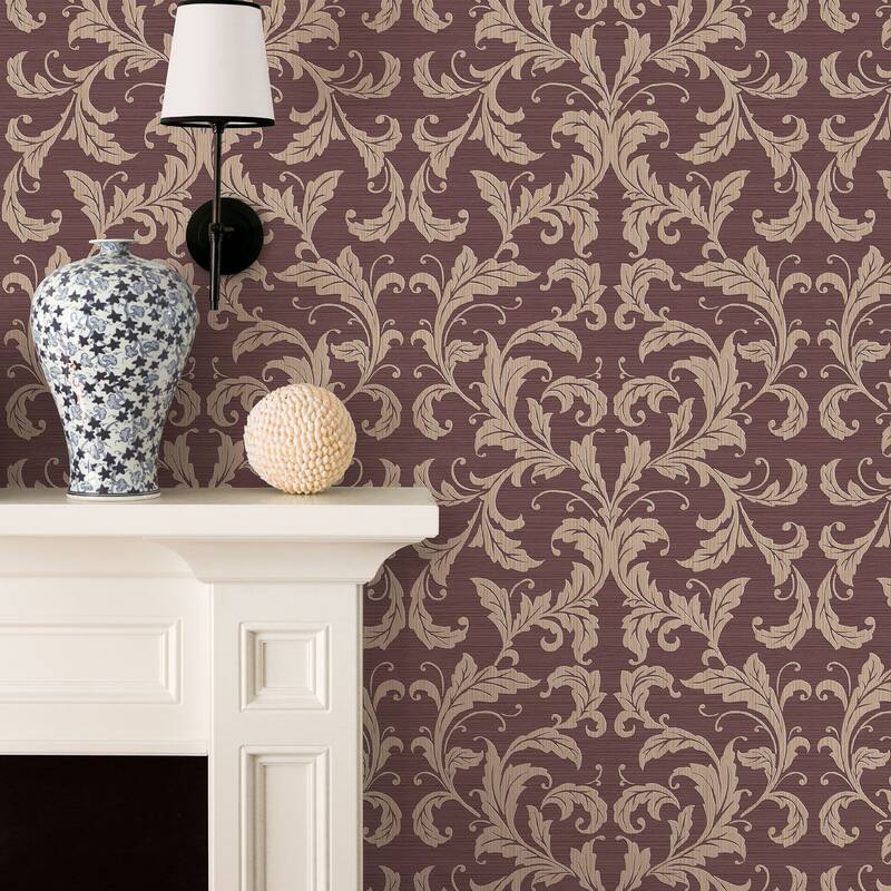 Galerie Wallcoverings Nordic Elements Embossed Linear Damask Non-woven Matte Wallpaper Roll
