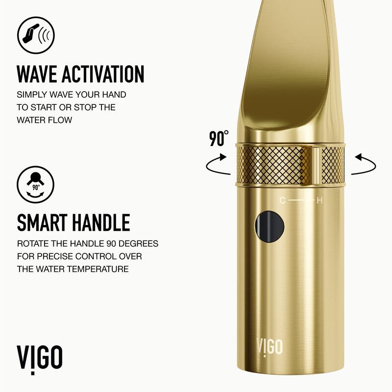 VIGO Jewel 15" H Touchless Pull-Out Sprayer Kitchen Faucet