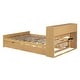 preview thumbnail 11 of 13, Full Size Wooden Platform Bed with Twin Size Trundle, USB Ports, 3-Drawers & Upper Shelves - Stylish Natural Design for Bedroom
