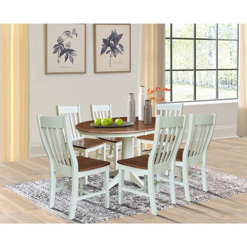 36" Round Extension Dining Table With Cafe Chairs