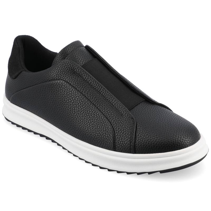 Vance Mens Matteo Medium and Wide Width Slip-on Sneaker - Wide - Black - 13