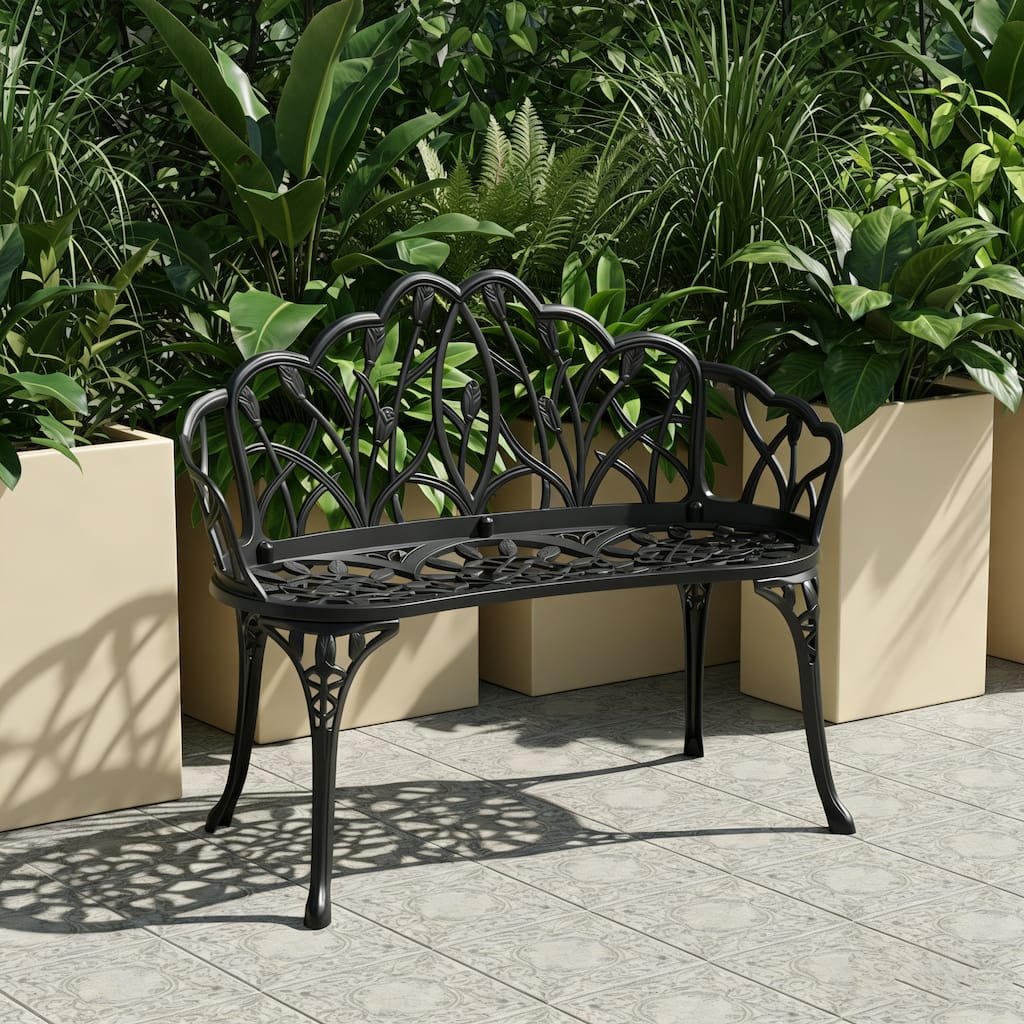 Sleek Aluminum Outdoor Loveseat for Modern Patios