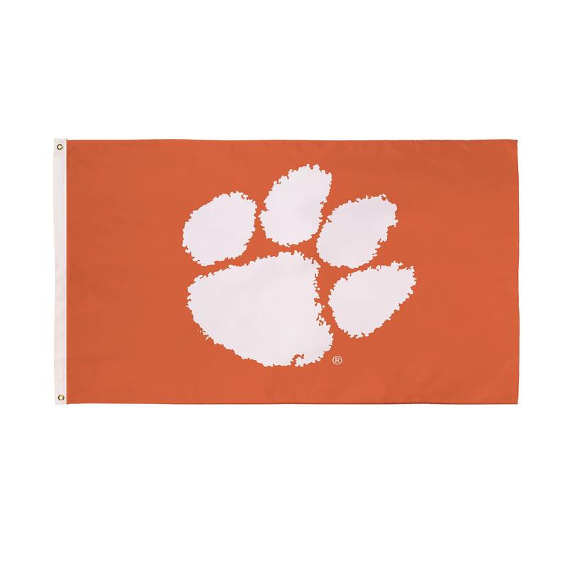Clemson University Single Sided Flag w/ 2 Grommets, 3'x5' - Multi