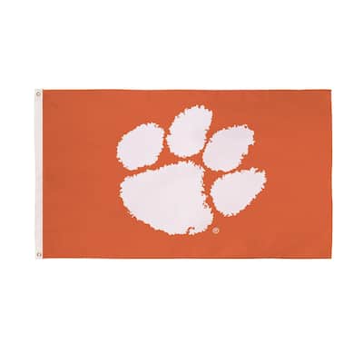 Clemson University Single Sided Flag w/ 2 Grommets, 3'x5'