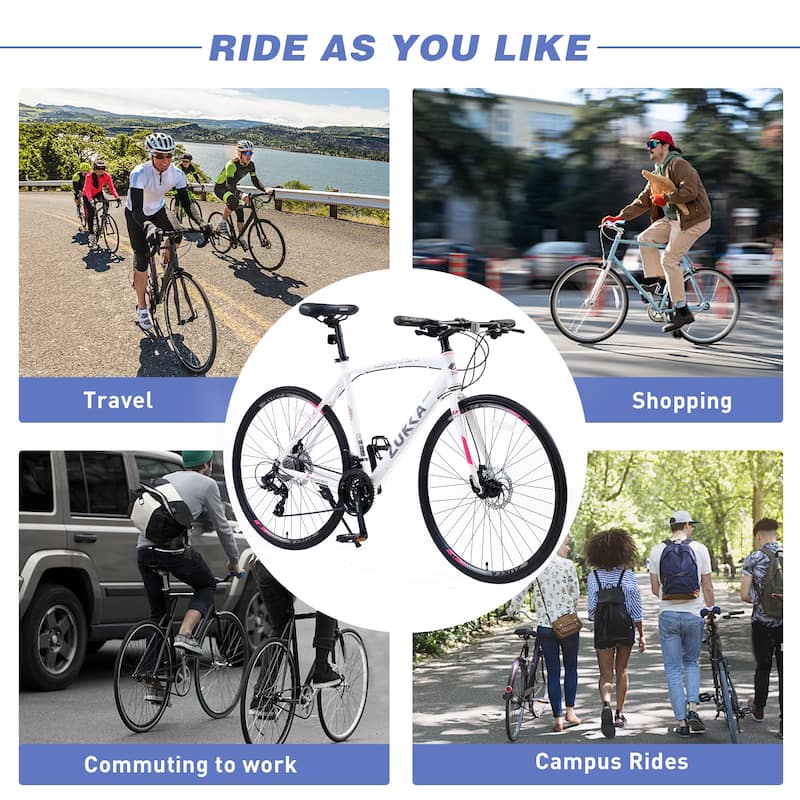 24 Speed Hybrid bike Disc Brake 700C Road Bike