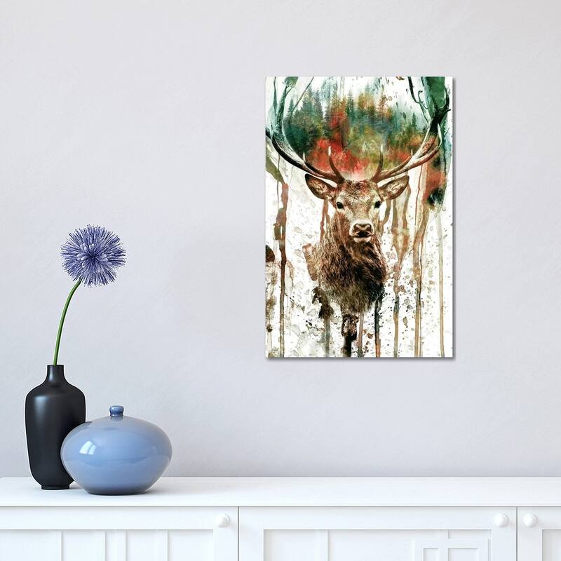 iCanvas "Deer I" by Riza Peker Canvas Print - 18x12x1.5