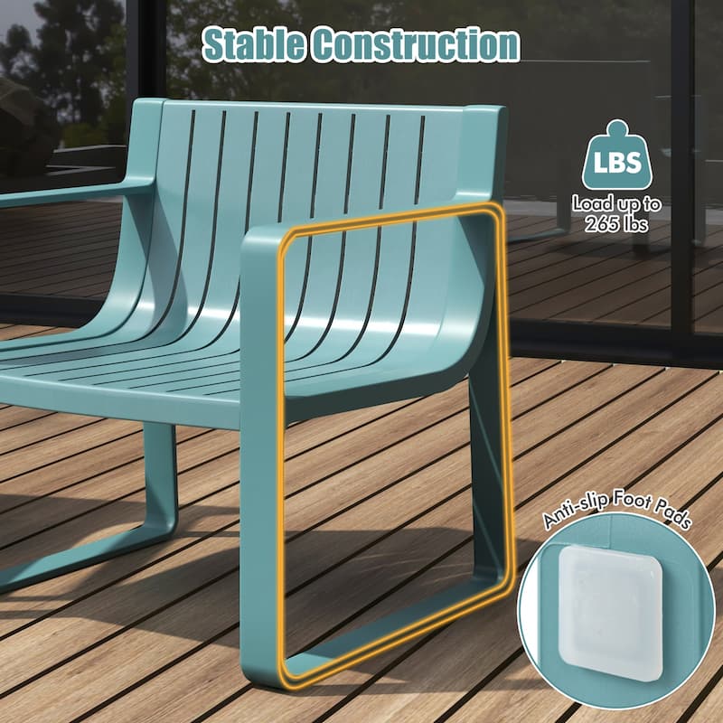 Costway Patio Chairs Set of 2/4 Weather-resistant Plastic Outdoor