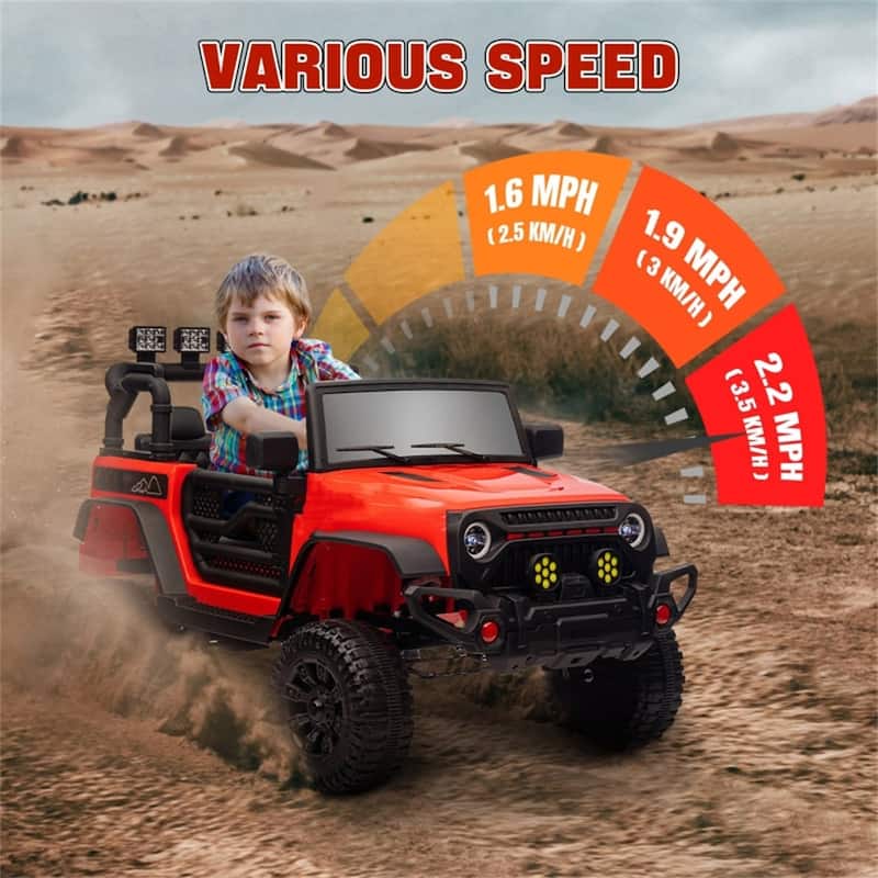 Kids Ride-On Car SUV Design with 2 Motors and Shock-Absorbing Wheels Remote Control - 39.4" L x 24.8" W x 25.6" H