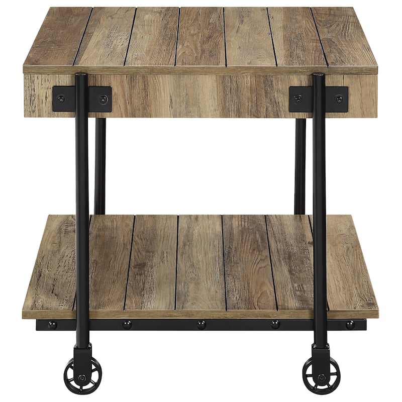 Hyssop Farmhouse Steel 3-Piece Coffee Table Set with Shelf by Furniture of America