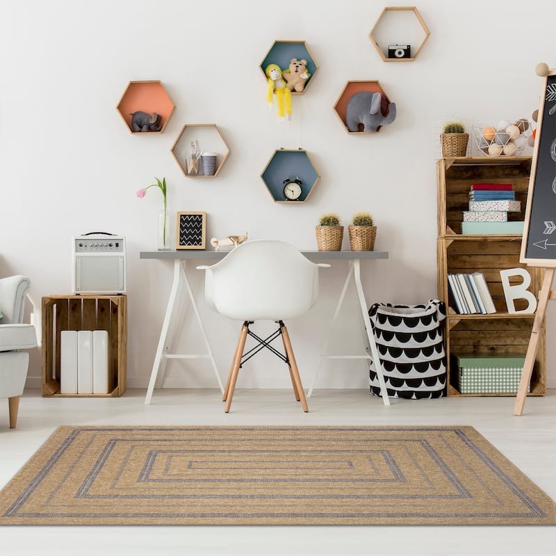 Liora Manne Sahara Multi Border Indoor/Outdoor Rug