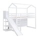 preview thumbnail 20 of 18, Twin Size Wood House Loft Bed with Slide, Storage Shelves, and Adjustable Light