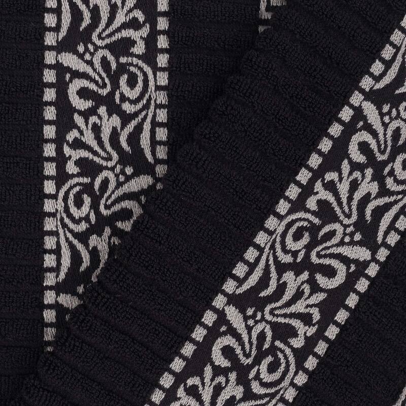 Superior Athens Cotton Floral Border Greek Key 3-Piece Towel Set