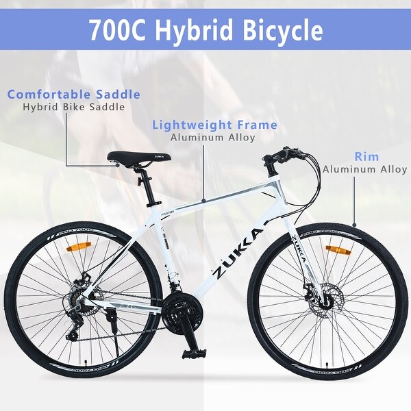 21 Speed Hybrid bike Disc Brake 700C Road Bike For men women's