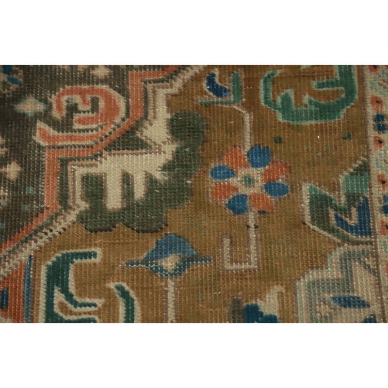 Hand Knotted Oriental 100% Wool Carpet Traditional Medallion Brown Tabriz Area Rug - 6' 4'' X 4' 10''